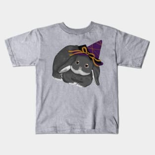 Black Rabbit Witch Hat Bunny _ Bunniesmee Kids T-Shirt